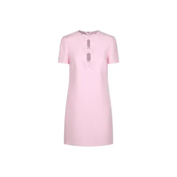 Valentino Cut-Out Butterfly Embellished Short-Sleeved Dress