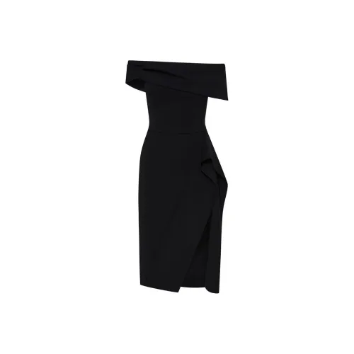 Oscar De La Renta Ribbon Detailed Off shoulder Cocktail Dress