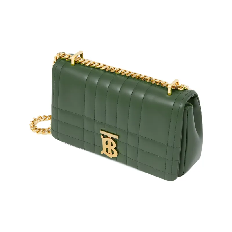 Burberry Lola Bag Lambskin Crossbody Bag, Shoulder Bag Trumpets Women's Dark Emerald Green-2