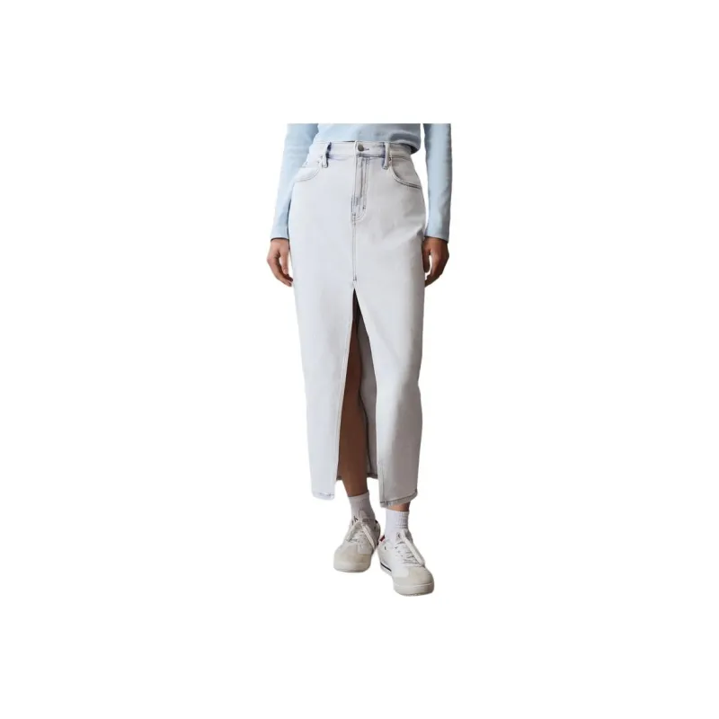 CALVIN KLEIN Denim Long Skirts Women's Denim Light Blue-0