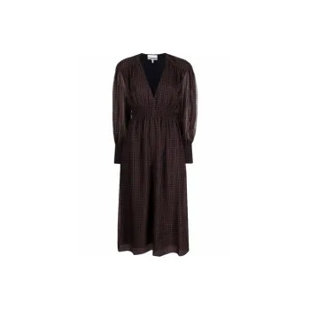 GANNI Long-Sleeved Dresses Women's Brown