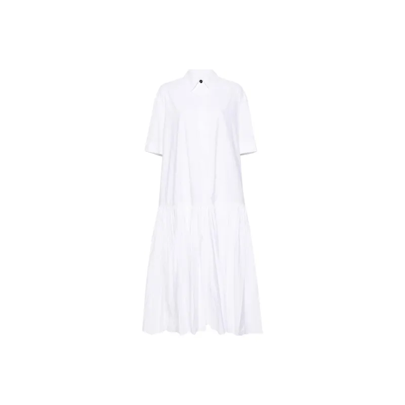 JIL SANDER Drop waist Cotton Shirtdress-0