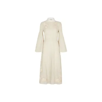 FENDI FW21 Long-Sleeved Dresses Women's Beige