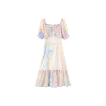 Adeworn Short Sleeved Dress Women's Purple