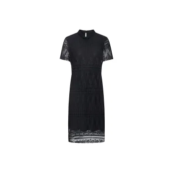 JZ. ANNAKRO Short Sleeved Dresses Women's Plain Black