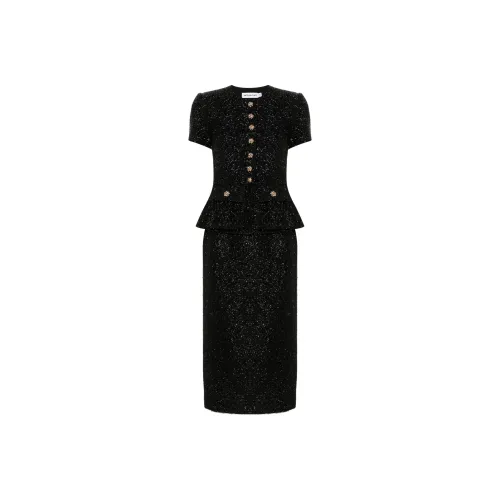 Self portrait Tinsel bouclé Midi Dress