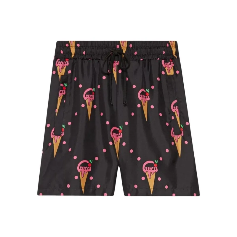 GUCCI Ice Crean Print Shorts Black-0
