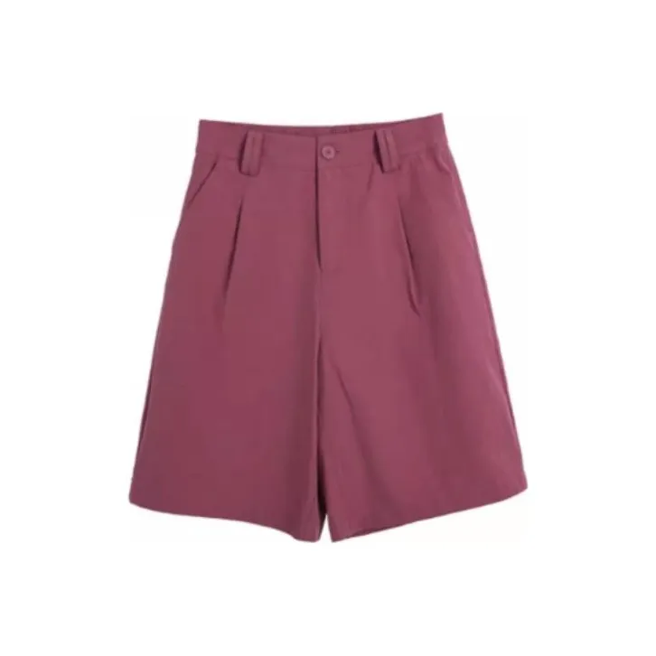 Olrain Casual Shorts Women's Rose Red-0