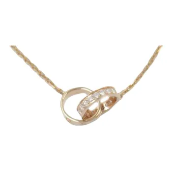 Cartier 10's 18kt Rose Gold Baby Love Diamond Necklace