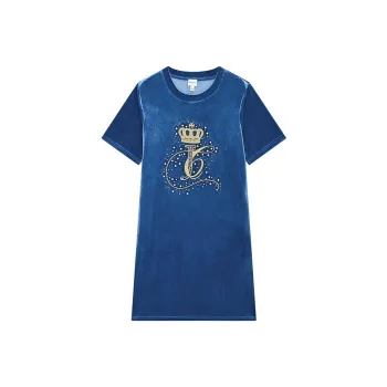 JUZI Short Sleeved Dresses Women's Lake Blue