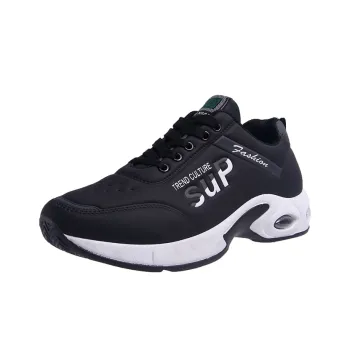 SUPEREDGE Cushioning Coverage Support Low Top Casual Running Shoes Men's Black