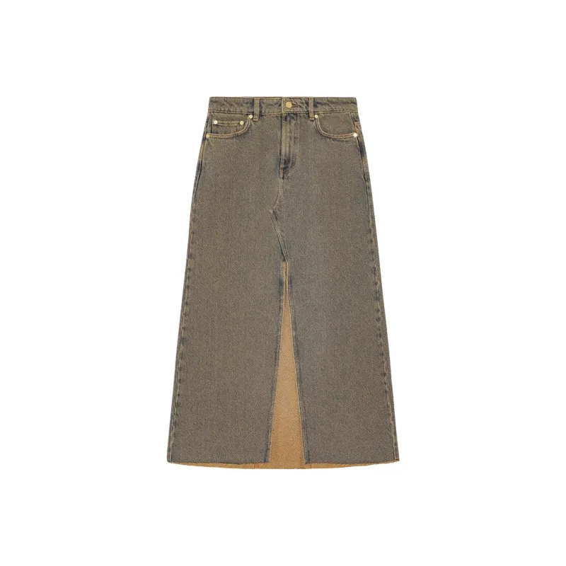 GANNI Long Denim Skirt-0