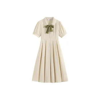Oddgoods Short Sleeved Dress Women's Apricot