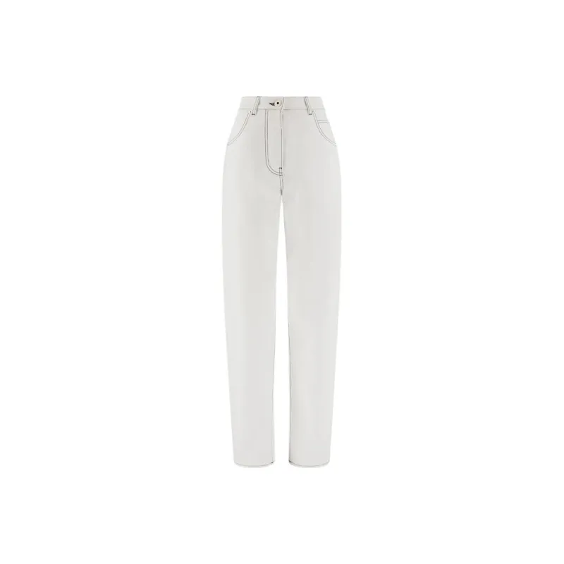 Ferragamo Contrast-stitched Wide-leg Jeans-0
