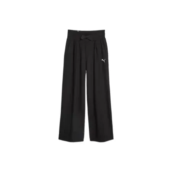 PUMA HER High Waist Straight Pants Knitted Sweatpants Women's Black