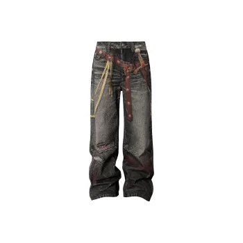 YADcrew Jeans Unisex Black