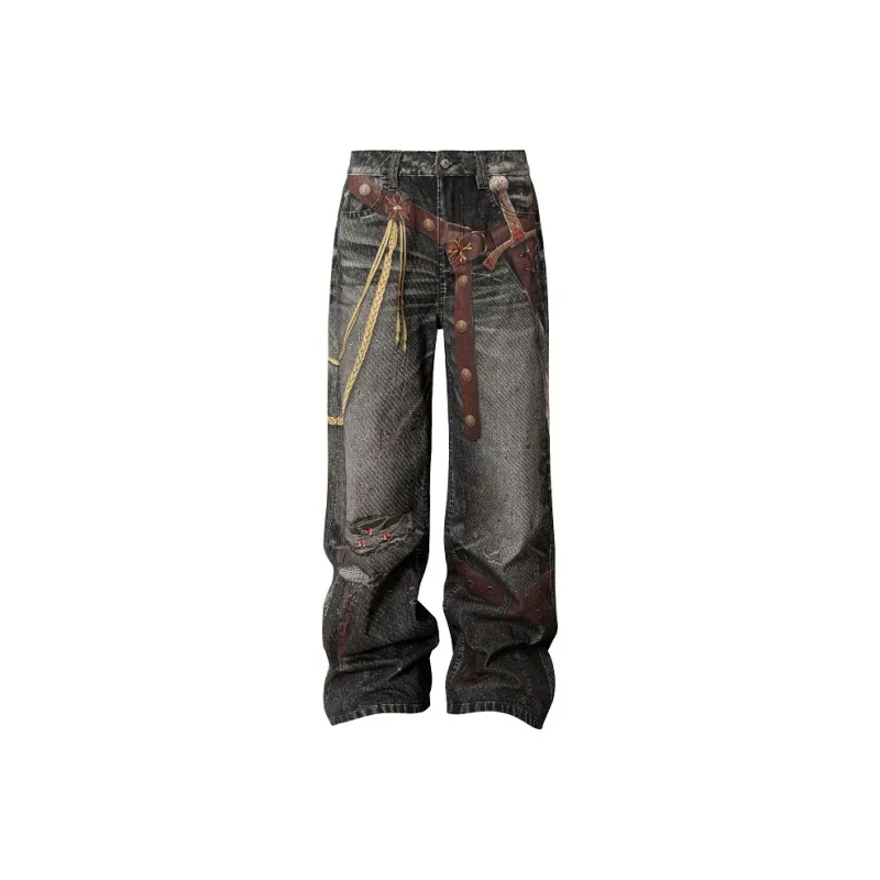 YADcrew Jeans Unisex Black-0