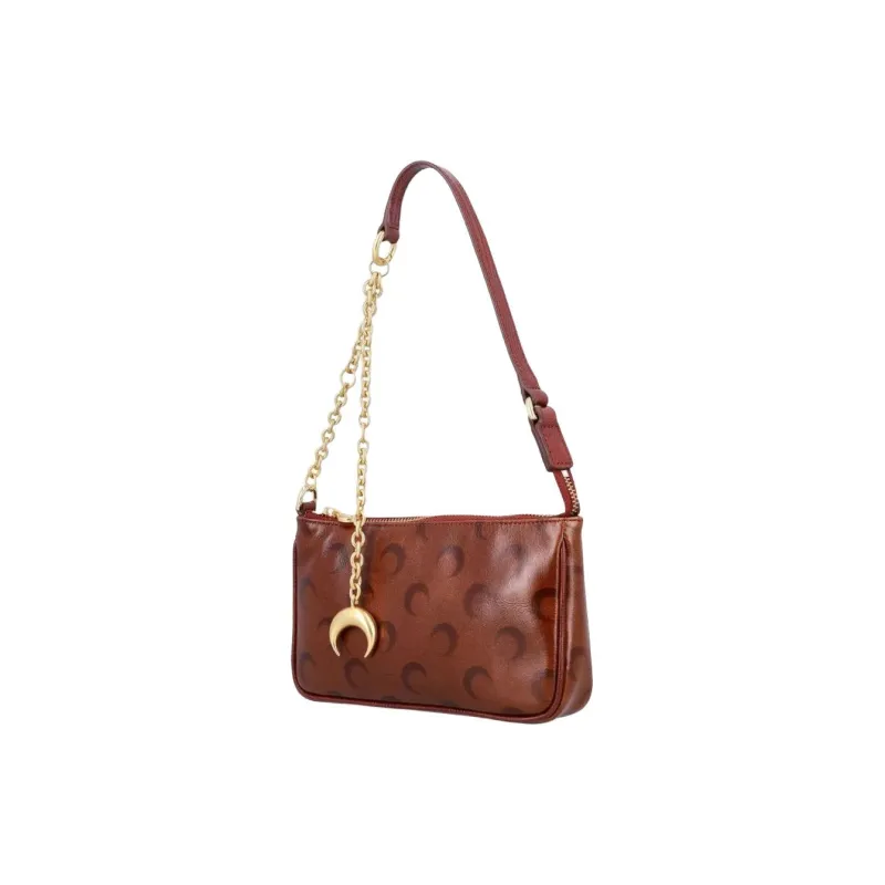 Marine Serre Sheepskin Shoulder Bag Mini Women's Rusty Brown-1