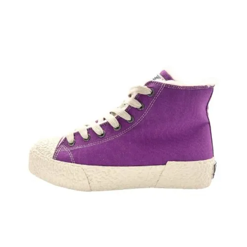 QIANJIN High Top Canvas Shoes Women's Purple