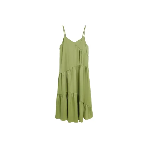 Migu Slip Dresses Women's Green Cherry Fruit Green