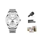 Silver Case White Dial Steel Band[Box+Strap+Watch Adjuster]