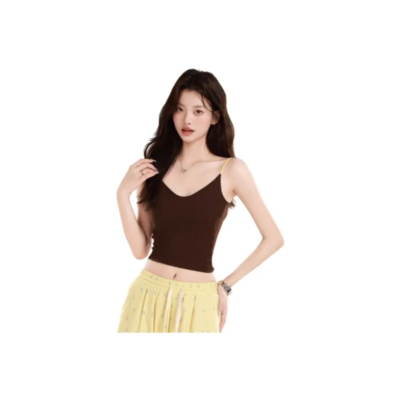 FOREVER 21 Camisoles Women's Color Block Coffee-0