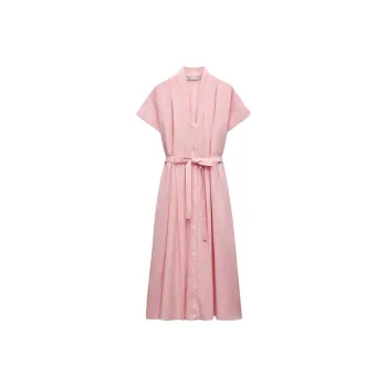 ZARA ZW Series Short-Sleeved Dresses Women's Pink