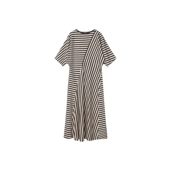COS Short Sleeved Dress Women's Black Stripes