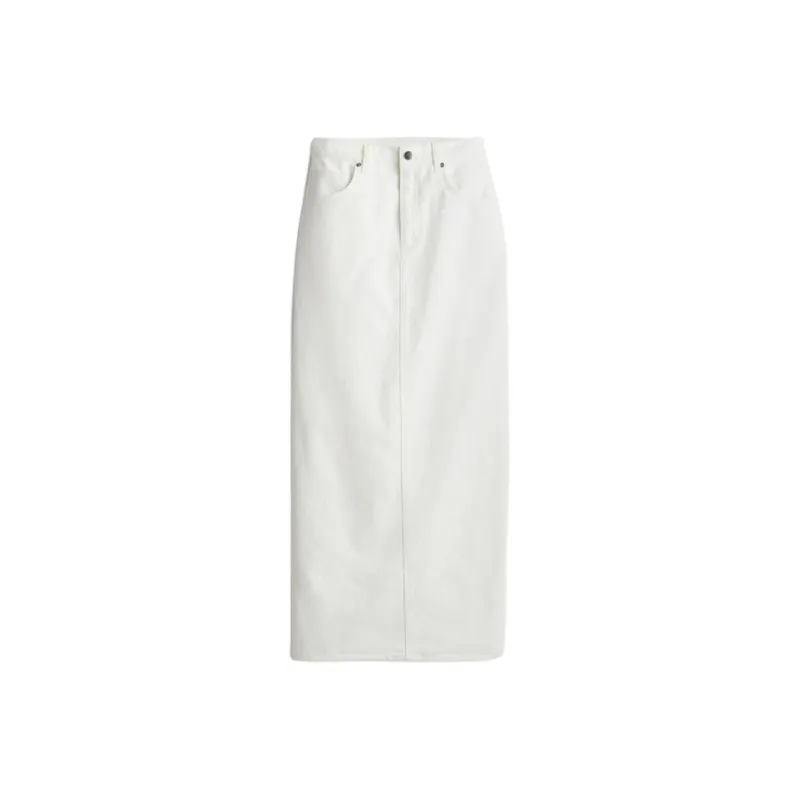 H&M Denim Long Skirts Women's White-0