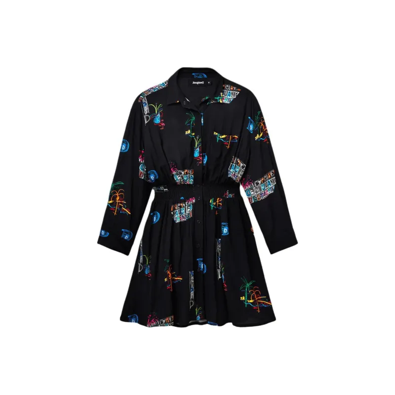 Desigual Long Sleeved Dress Women's Black-0