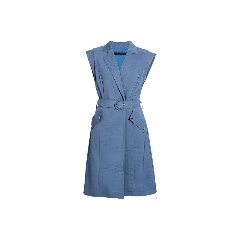 ROEYSHOUSE Short Sleeved Dresses Women's Denim Blue-0