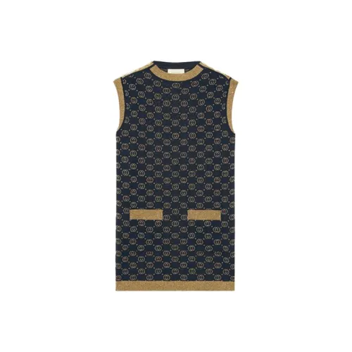 GUCCI Sleeveless Dress Women's Blue