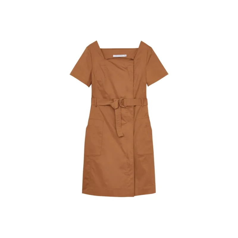 SHUIYUNJIAN Short Sleeved Dress Women's Orange Red-0