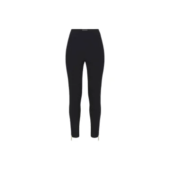 Elisabetta Franchi Stretch Crepe Zip Detailed Straight Trousers