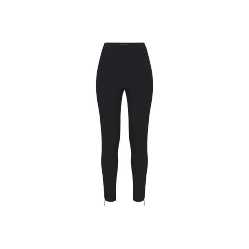 Elisabetta Franchi Stretch Crepe Zip Detailed Straight Trousers