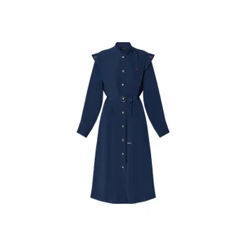LOUIS VUITTON Long-Sleeved Epaulette Shirt Dress