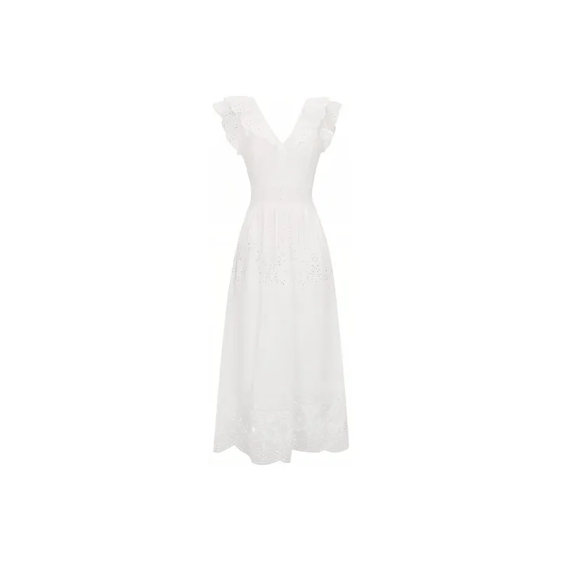 Xu Daqing Slip Dresses Women's Haute Couture Embroidered White-0