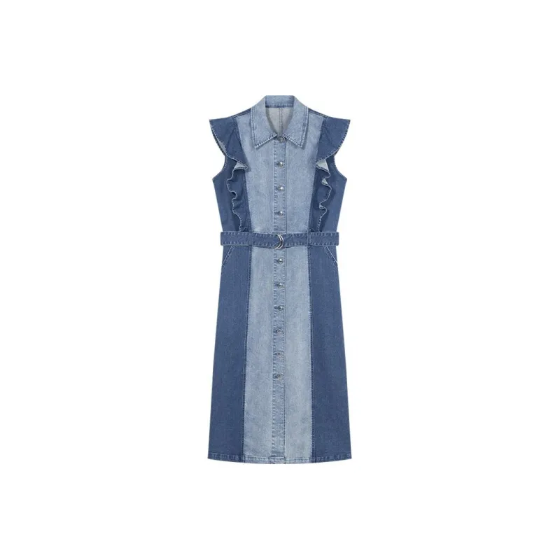 DKNY Sleeveless Dresses Women's Denim Blue-0