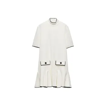 ZARA Short-Sleeved Dresses Women's Beige