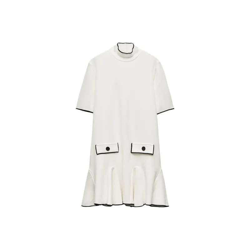 ZARA Short-Sleeved Dresses Women's Beige-0