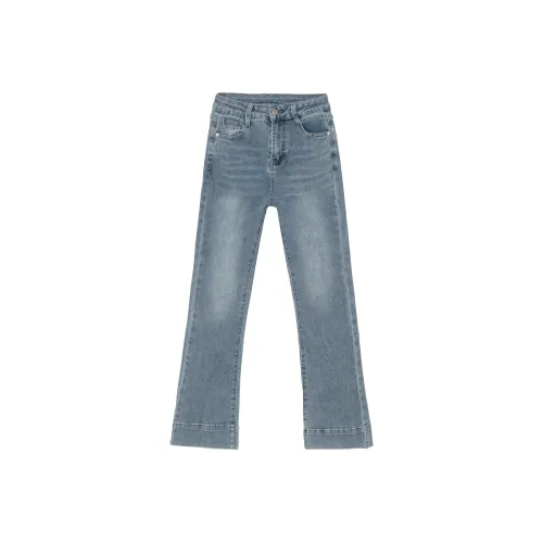 FAWENXIANGZI Jeans Women's Light Blue