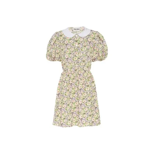 MIU MIU Short Sleeved Dress Women's Yellow