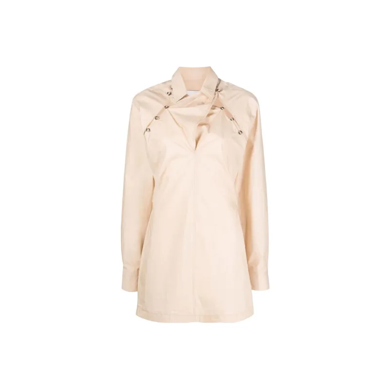 NANUSHKA Asymmetric fastening Mini Shirt Dress-0