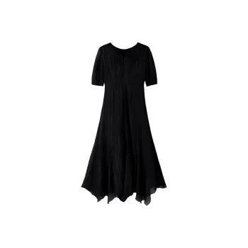 TKY SHOP Short Sleeved Dresses Women's Elegant Black