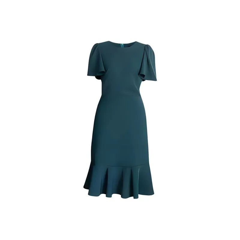 ROEYSHOUSE Short Sleeved Dresses Women's Green-0