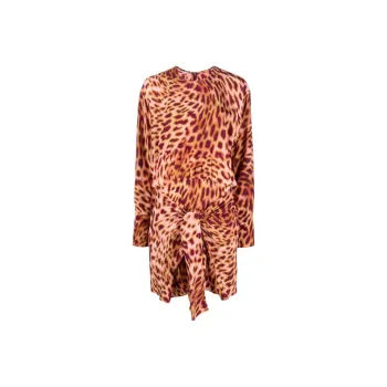 Stella McCartney Cheetah Printed Asymmetric Mini Dress