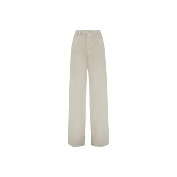 Brunello Cucinelli Embellished Garment Dyed Loose Trousers