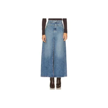 FREE PEOPLE Denim Long Skirts Women's Blue
