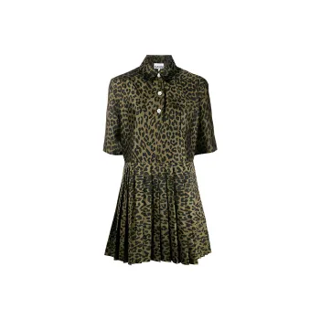 GANNI Short-Sleeved Dresses Women's Green
