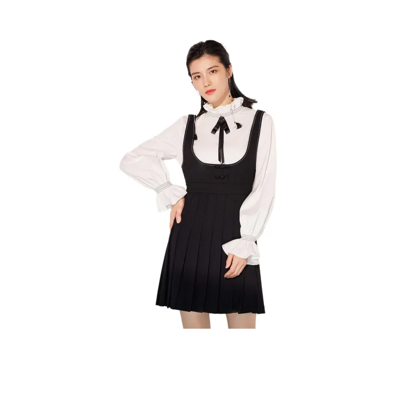 BBLLUUEE Long Sleeved Dress Women's Ink Black-0